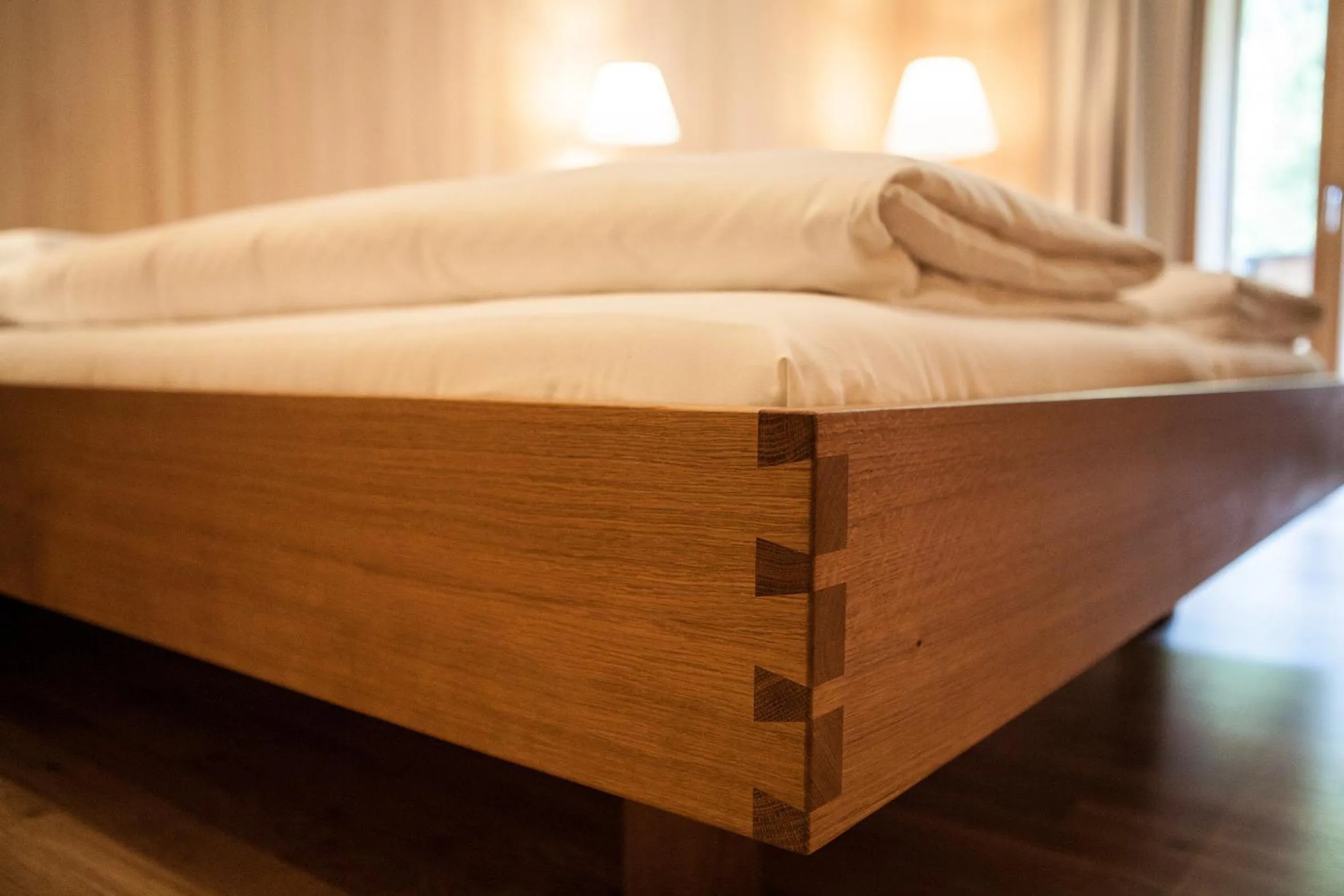 Bed in Biohotel Schwanen