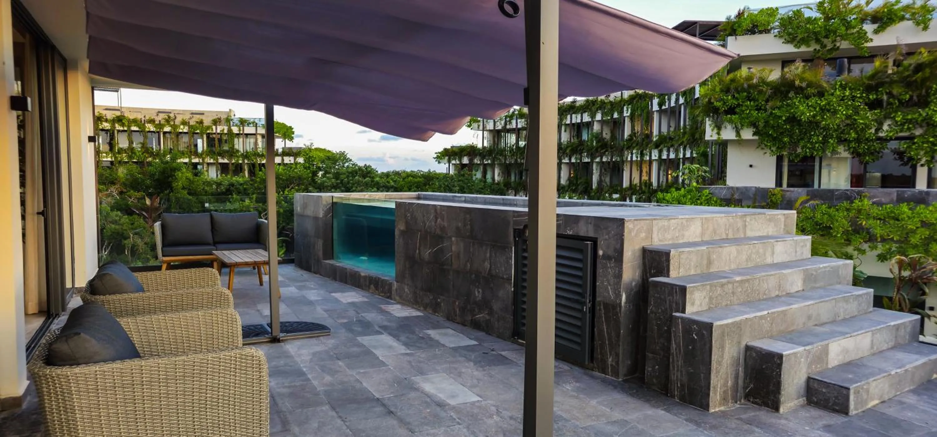 Patio in Luxury Apartment at Mistiq Temple I Tulum