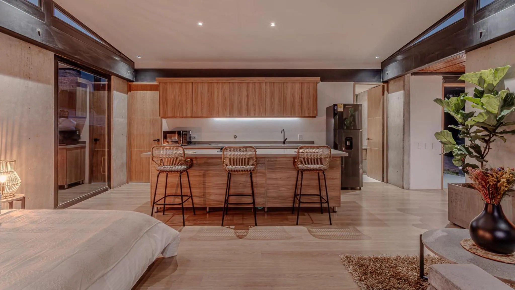 Kitchen or kitchenette, Bed in Soy Local Reserva Sajonia