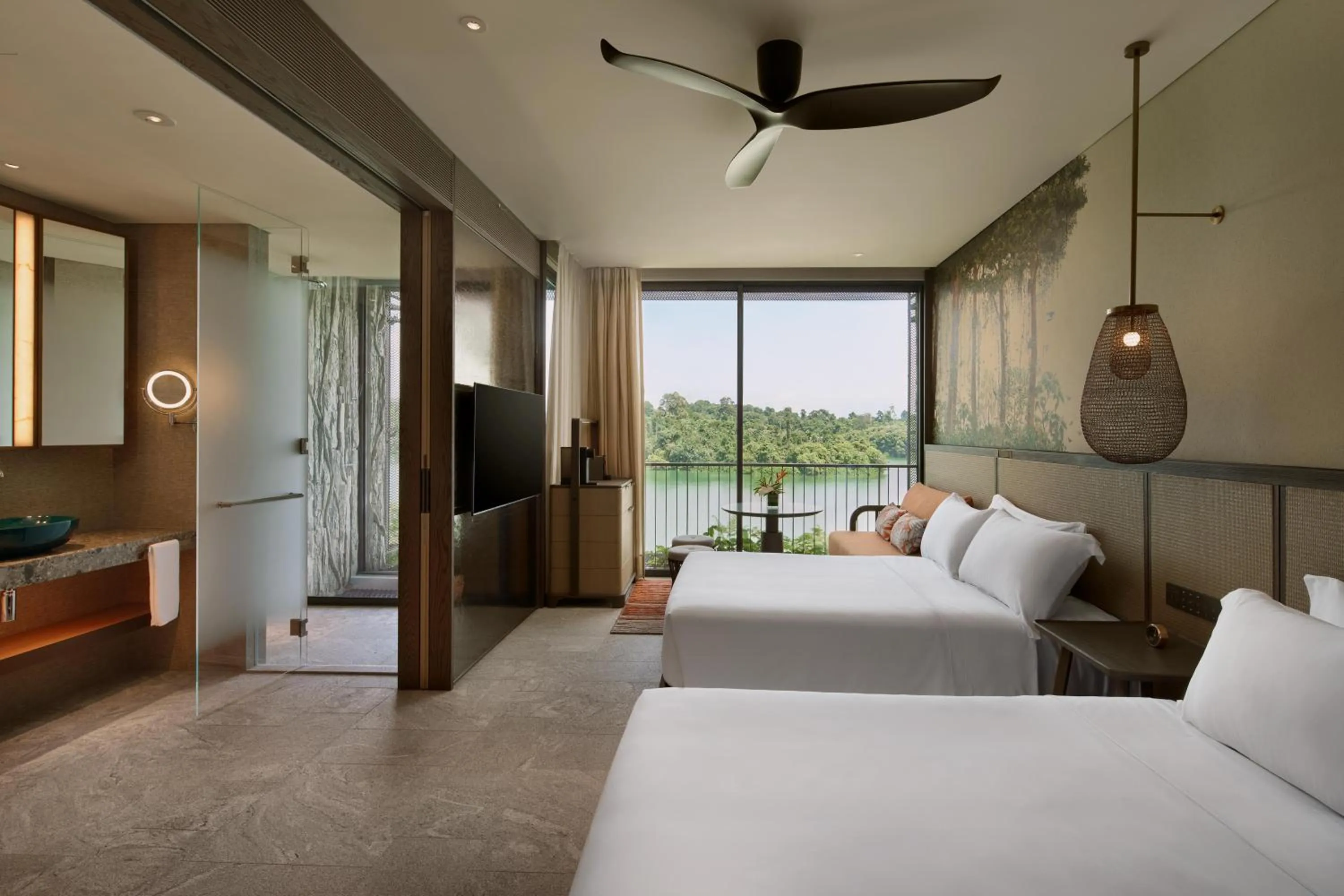 Bed in Mandai Rainforest Resort by Banyan Tree