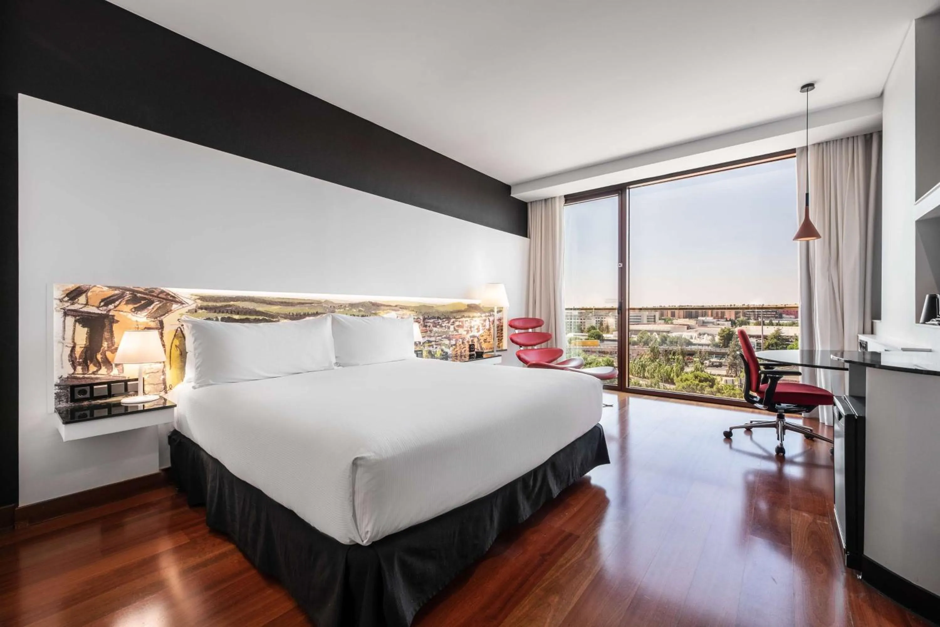 Bed in Hilton Madrid Airport