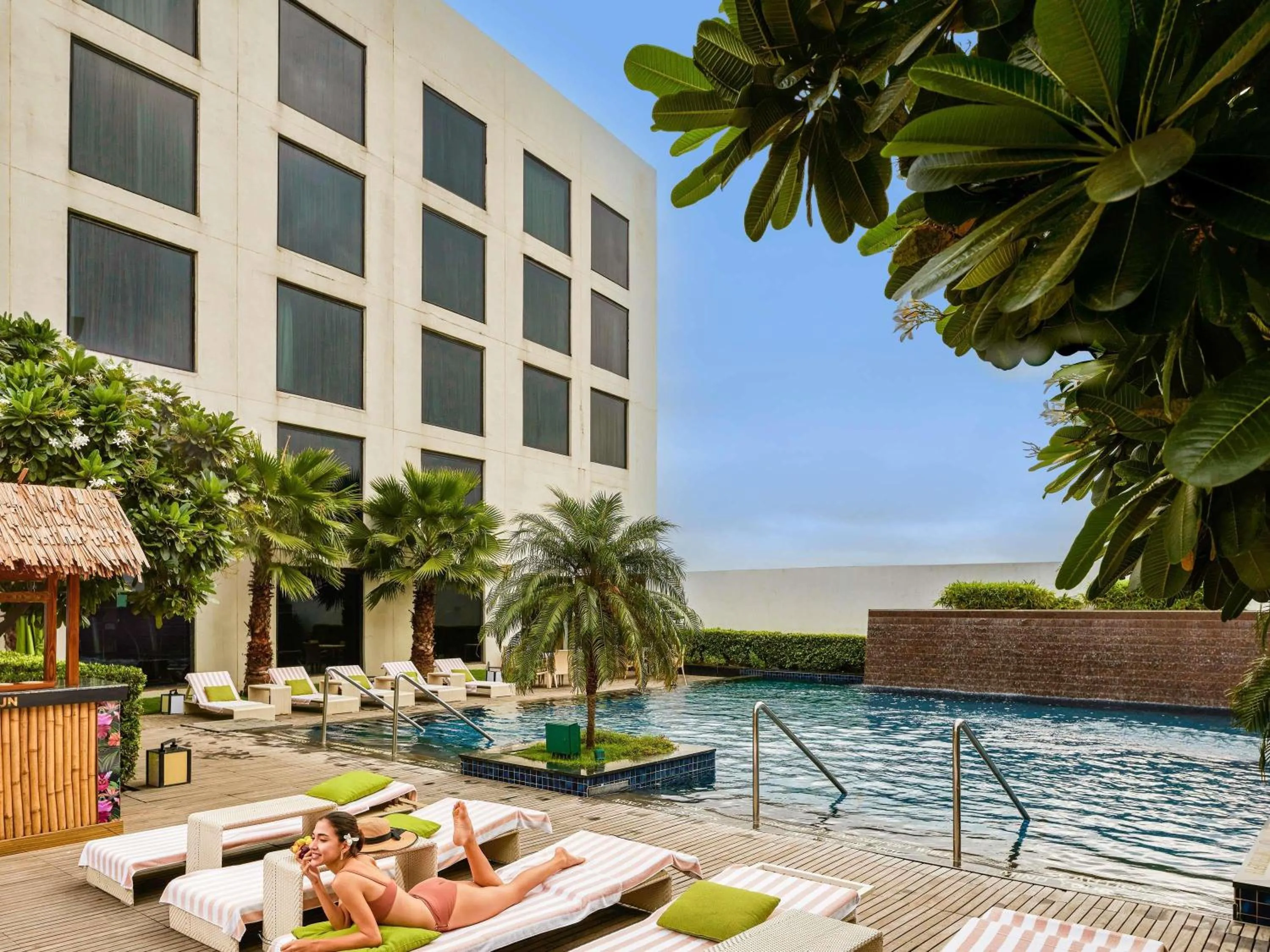 Pool view in Pullman New Delhi Aerocity