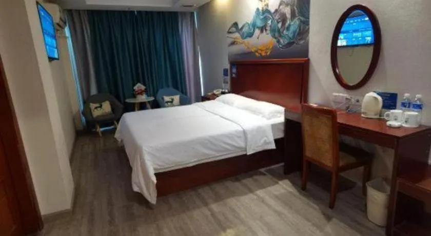 Bed in GreenTree Inn Suzhou Shengze Hotel