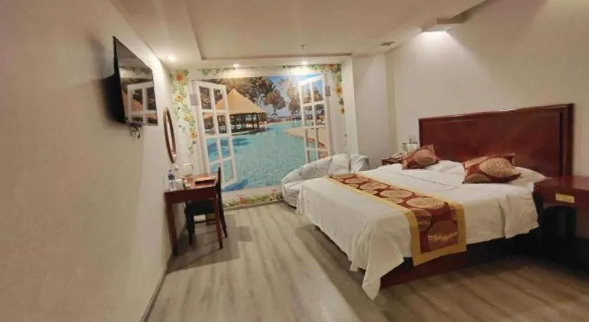 Bed in GreenTree Inn Suzhou Shengze Hotel