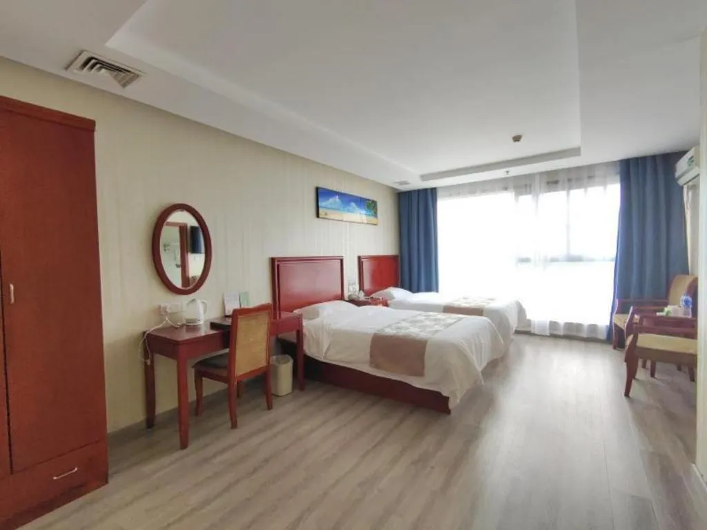 Bed in GreenTree Inn Suzhou Shengze Hotel