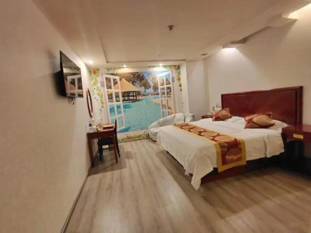 Bed in GreenTree Inn Suzhou Shengze Hotel