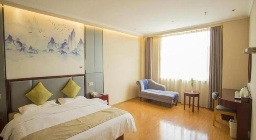 Bed in GreenTree Inn Anhui Fuyang Funan East Huaihe Road Express Hotel