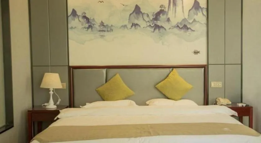 Bed in GreenTree Inn Anhui Fuyang Funan East Huaihe Road Express Hotel