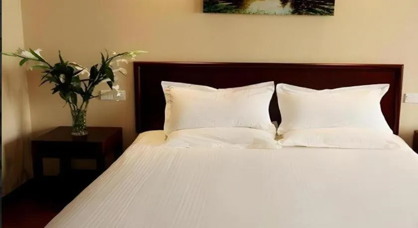 Bed in GreenTree Inn Anhui Fuyang Funan East Huaihe Road Express Hotel