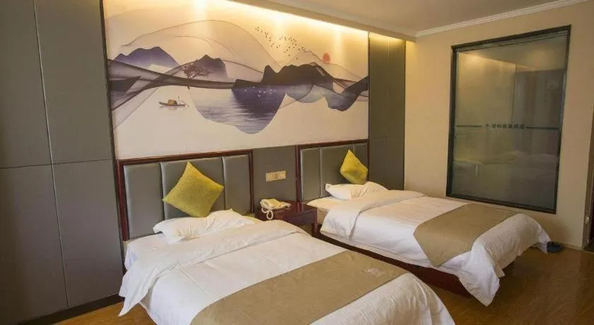 Bed in GreenTree Inn Anhui Fuyang Funan East Huaihe Road Express Hotel