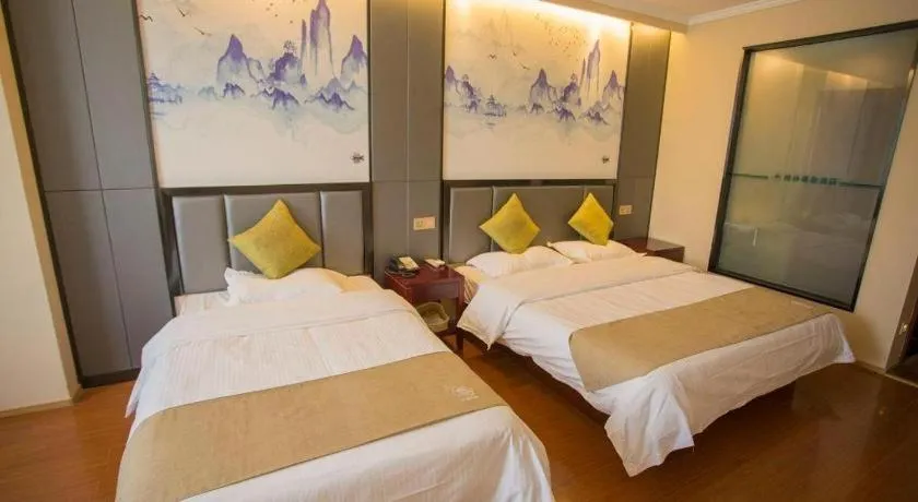Bed in GreenTree Inn Anhui Fuyang Funan East Huaihe Road Express Hotel