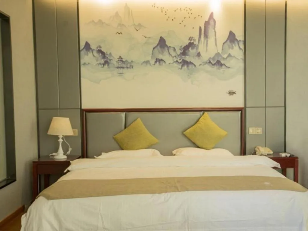 Bed in GreenTree Inn Anhui Fuyang Funan East Huaihe Road Express Hotel