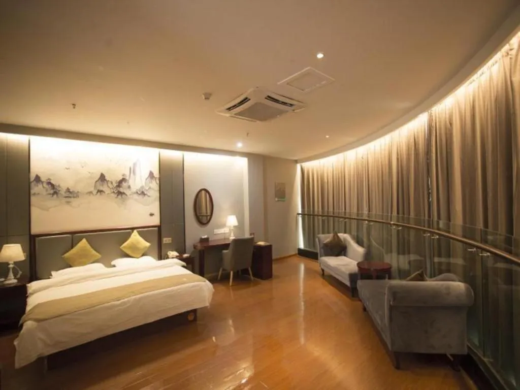 Bed in GreenTree Inn Anhui Fuyang Funan East Huaihe Road Express Hotel