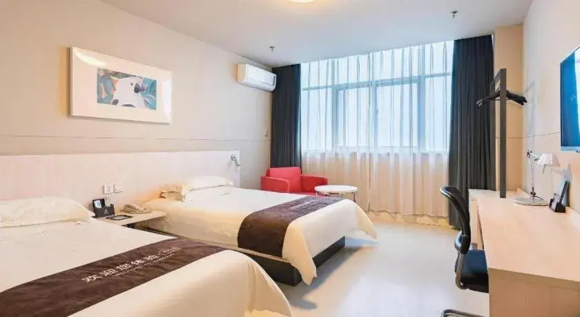 Bed in Jinjiang Inn Xuzhou Peixian Hancheng Road Bed in Jinjiang Inn Xuzhou Peixian Hancheng Road