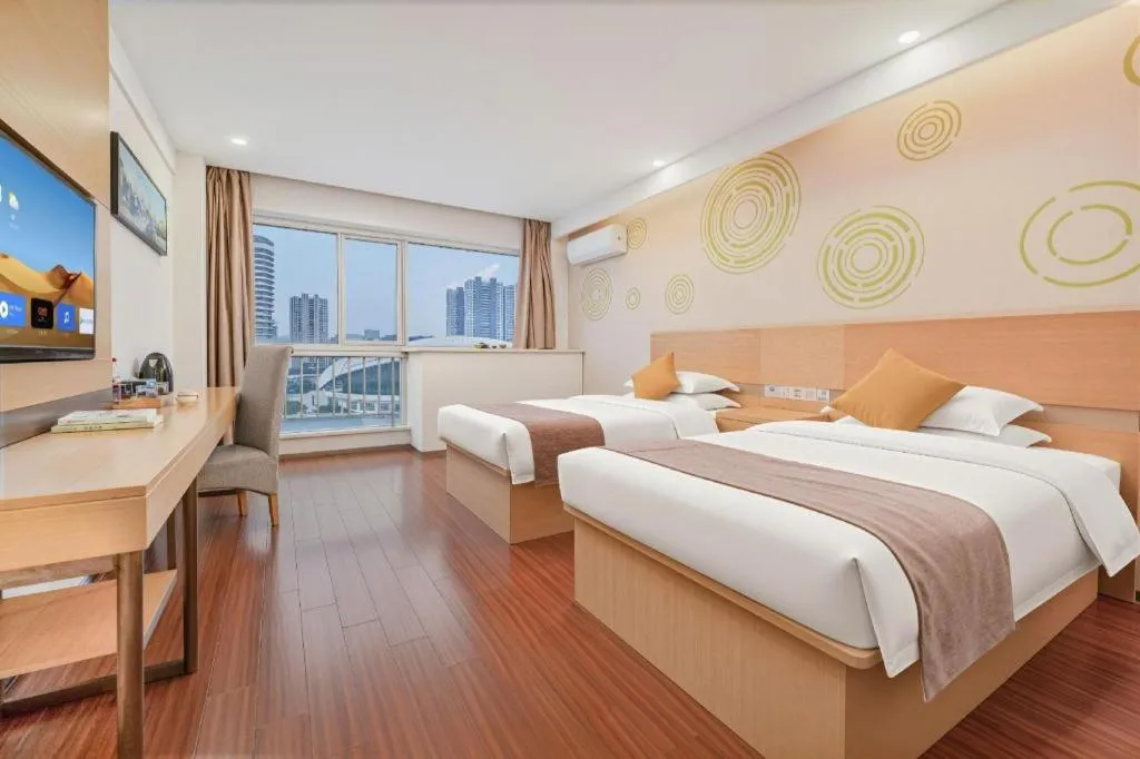 Bed in GreenTree Inn Yancheng Jiefang Road Express Hotel