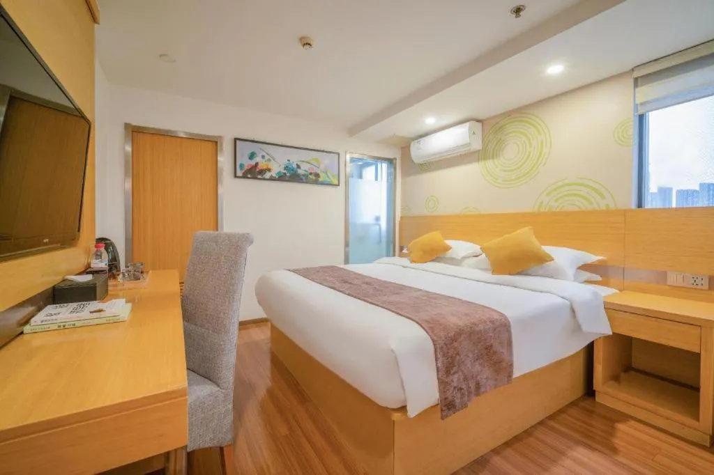 Bed in GreenTree Inn Yancheng Jiefang Road Express Hotel