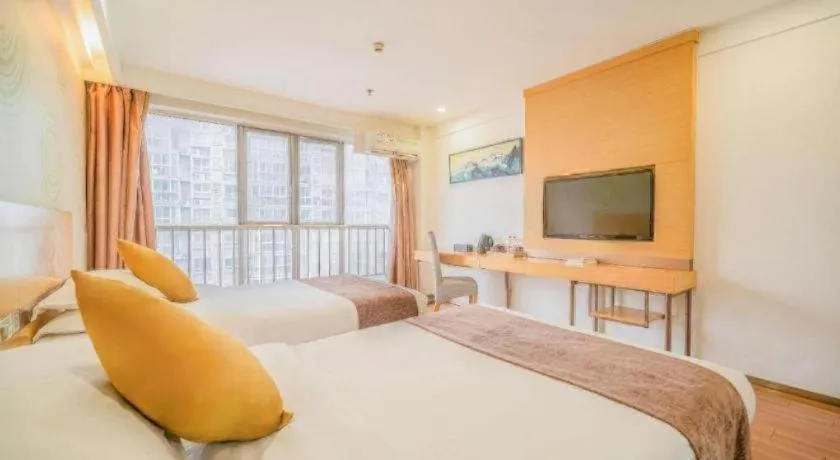 Bed in GreenTree Inn Yancheng Jiefang Road Express Hotel