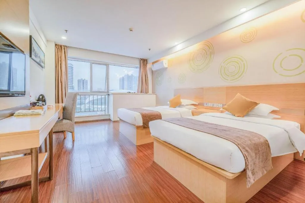 Bed in GreenTree Inn Yancheng Jiefang Road Express Hotel