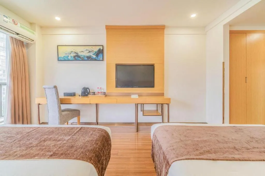 Bed in GreenTree Inn Yancheng Jiefang Road Express Hotel