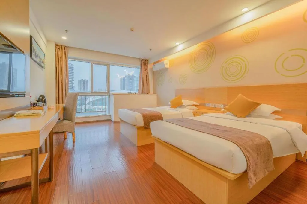 Bed in GreenTree Inn Yancheng Jiefang Road Express Hotel