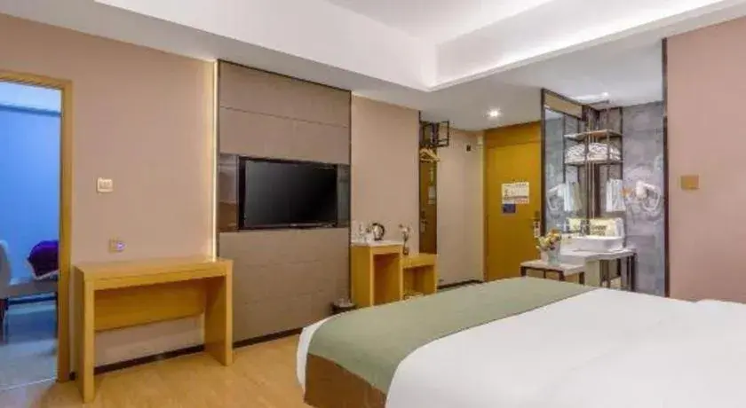 Bed in GreenTree Alliance Hotel Kunming Chuanjin Road Branch Bed in GreenTree Alliance Hotel Kunming Chuanjin Road Branch