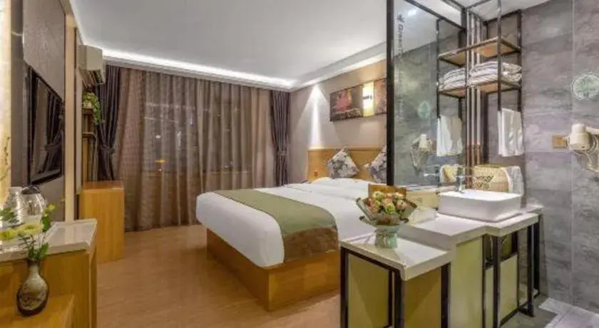 Bed in GreenTree Alliance Hotel Kunming Chuanjin Road Branch Bed in GreenTree Alliance Hotel Kunming Chuanjin Road Branch