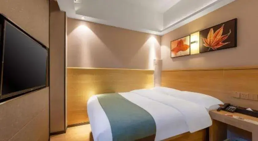 Bed in GreenTree Alliance Hotel Kunming Chuanjin Road Branch Bed in GreenTree Alliance Hotel Kunming Chuanjin Road Branch