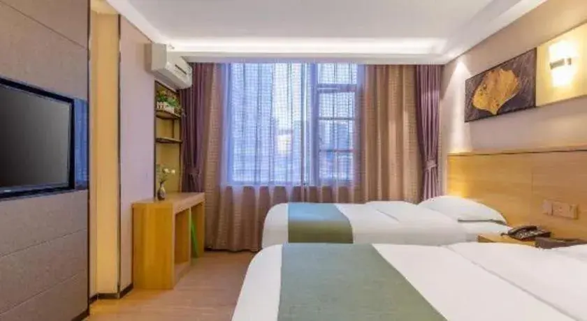 Bed in GreenTree Alliance Hotel Kunming Chuanjin Road Branch Bed in GreenTree Alliance Hotel Kunming Chuanjin Road Branch