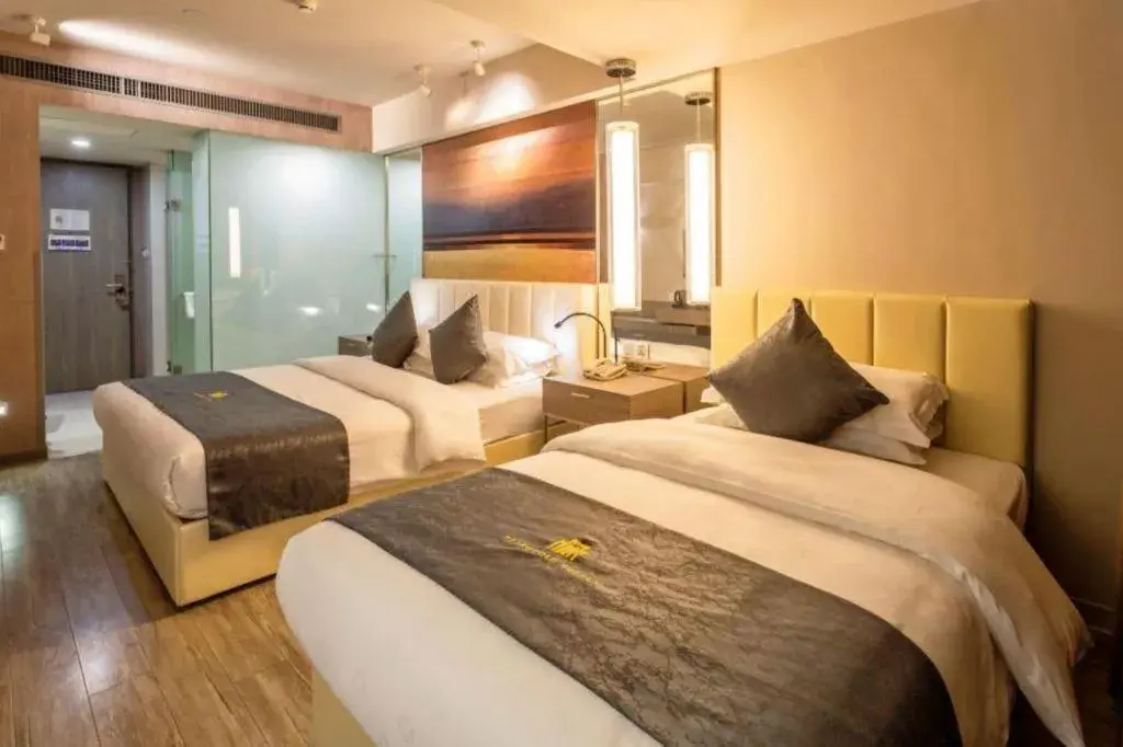 Bed in Jinjiang Metropolo Hotel - Hangzhou Xiasha Bed in Jinjiang Metropolo Hotel - Hangzhou Xiasha