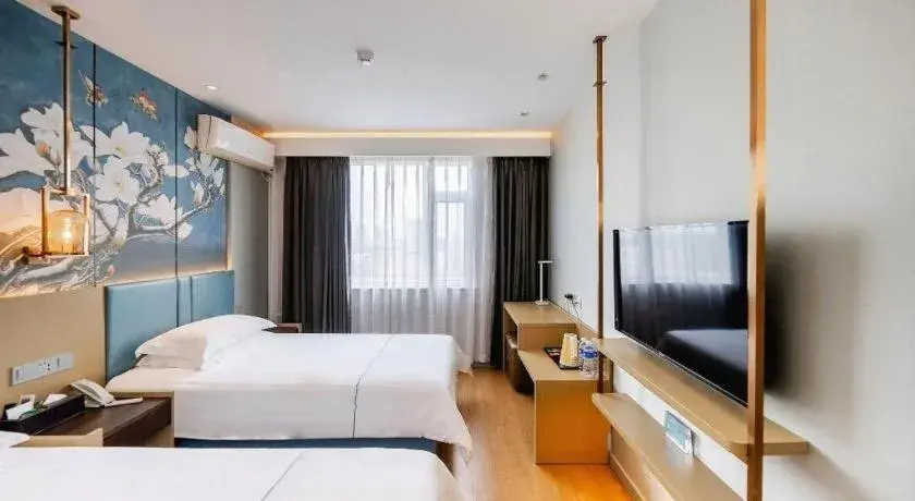 Bed in Jinjiang Inn Zibo People's Park Liuquan Road Bed in Jinjiang Inn Zibo People's Park Liuquan Road