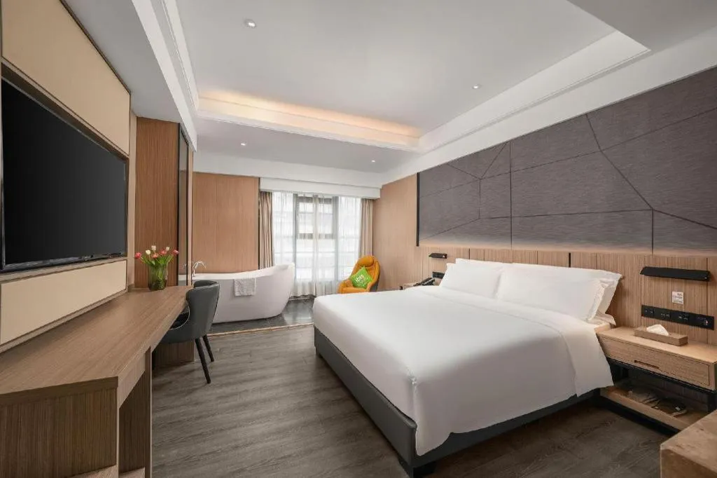 Bed in ibis Styles Dongguan Chang-an Wanda Plaza Hotel