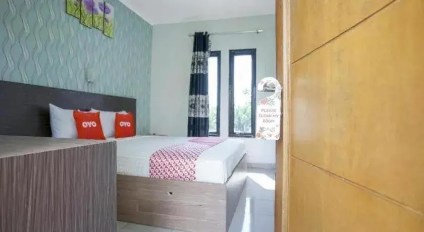 Bed in Hotel O Green Palm Kostel Syariah Bed in Hotel O Green Palm Kostel Syariah