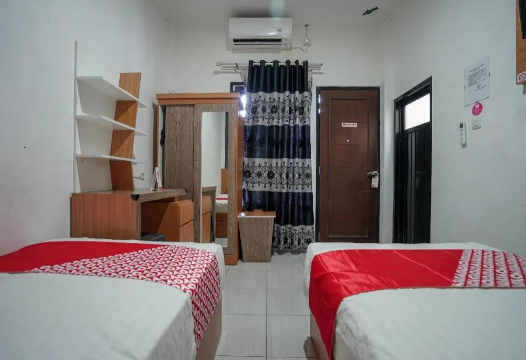 Bed in Hotel O Green Palm Kostel Syariah