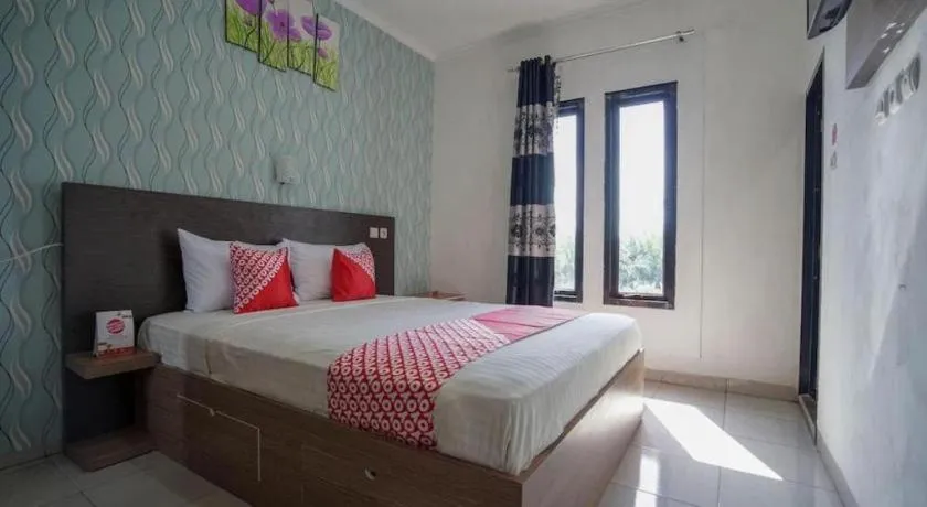 Bed in Hotel O Green Palm Kostel Syariah