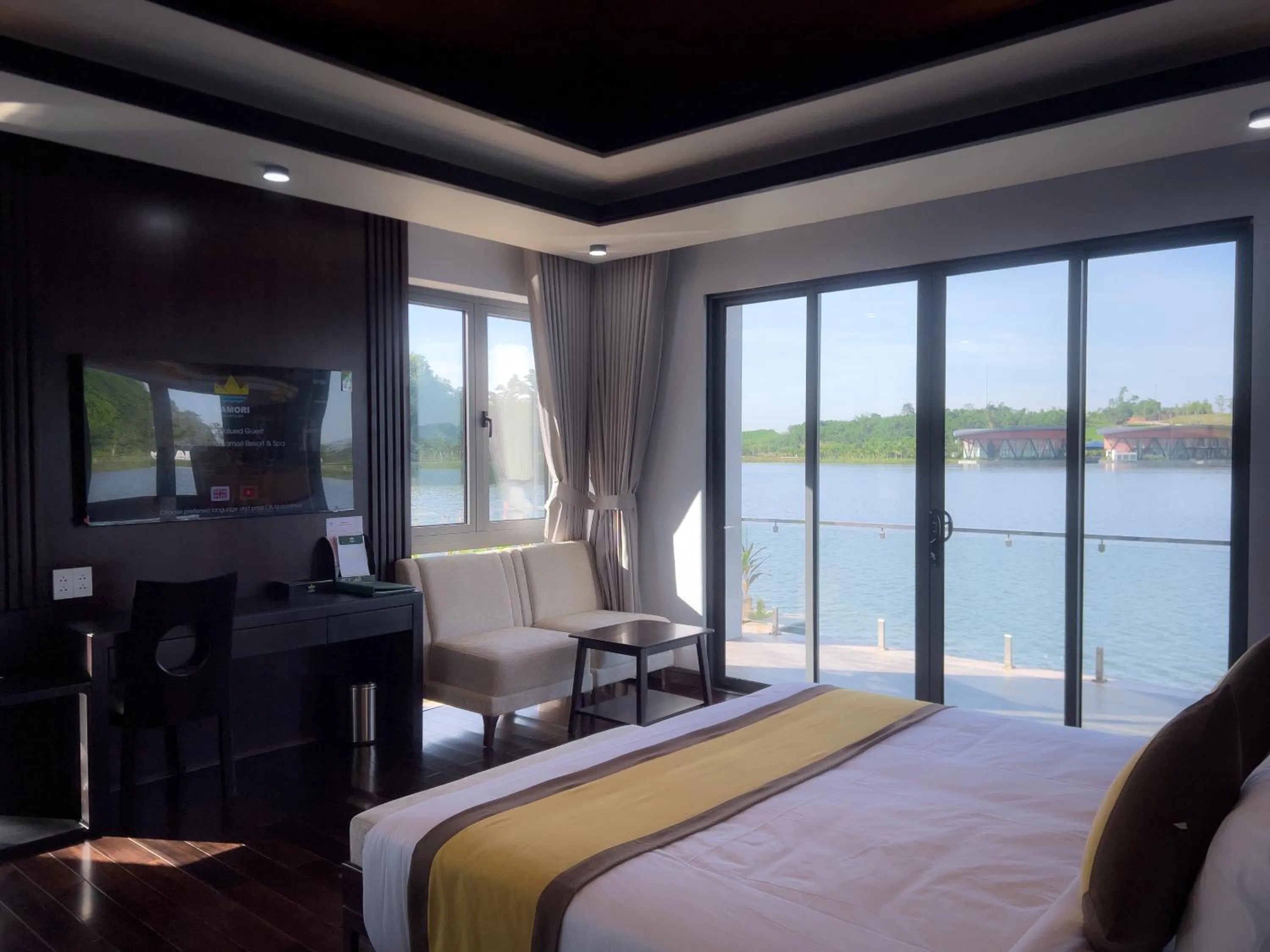 Bed in Lamori Resort & Spa