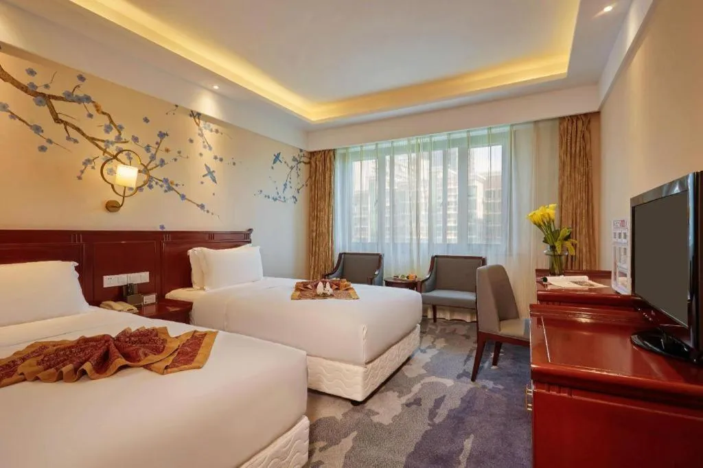 Bed in Meiyuan Hotel Hangzhou