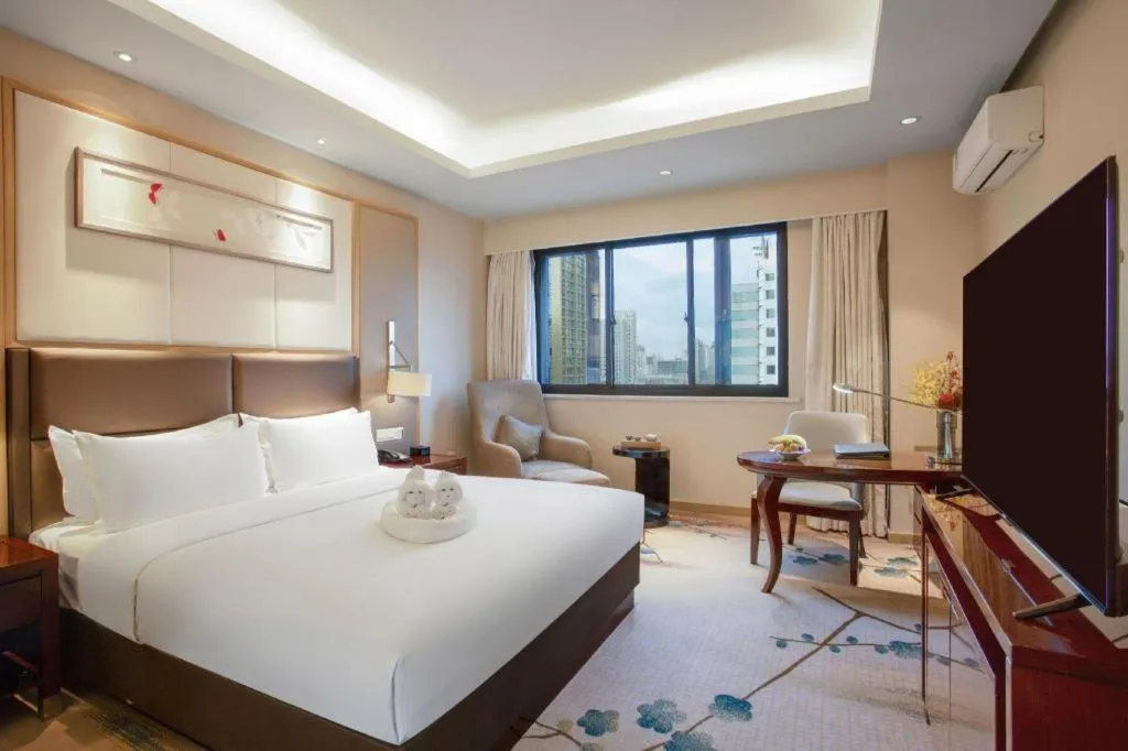 Bed in Meiyuan Hotel Hangzhou