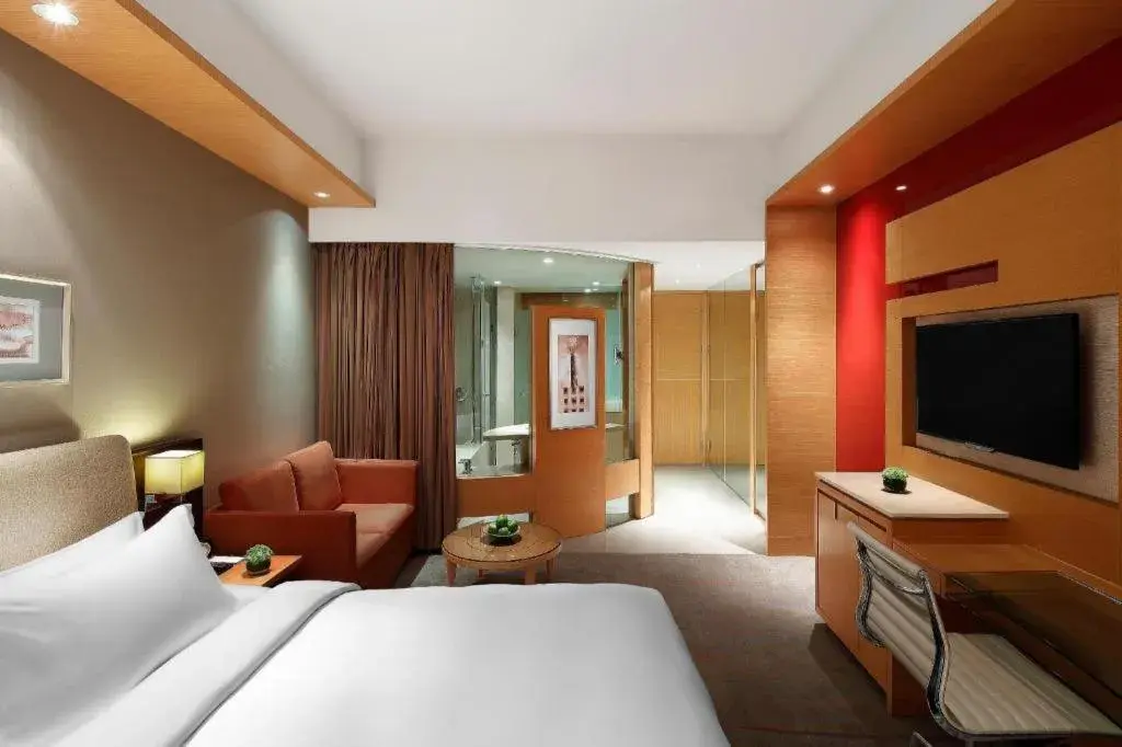 Bed in New World Wuhan Hotel Bed in New World Wuhan Hotel