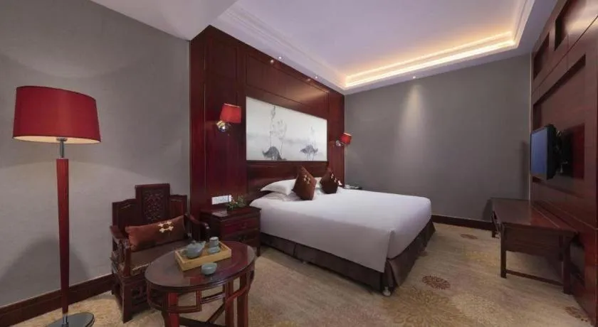 Bed in Hangzhou Blossom Water Museum Hotel