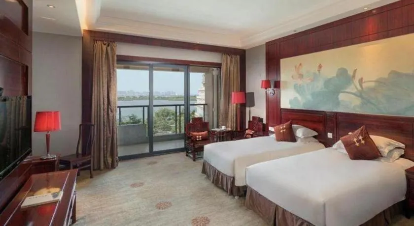 Bed in Hangzhou Blossom Water Museum Hotel