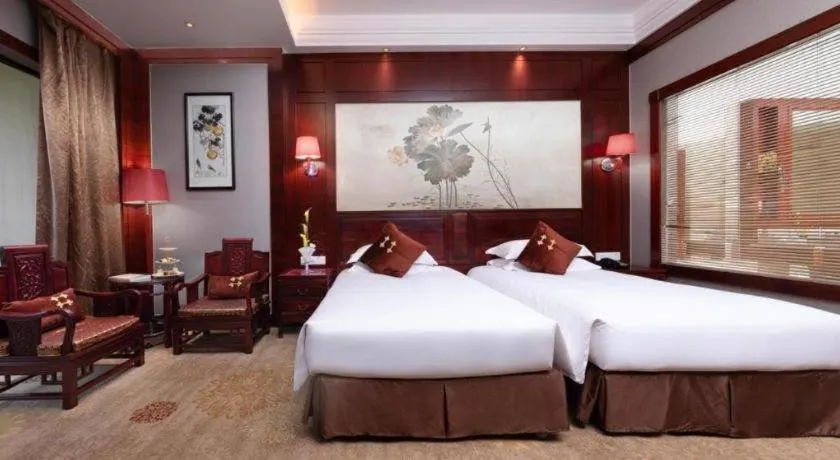 Bed in Hangzhou Blossom Water Museum Hotel