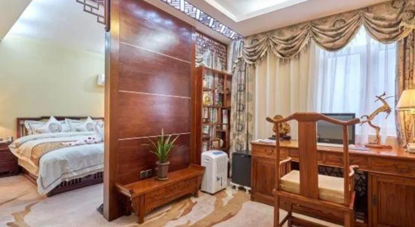 Bed in Huangshan Yupinglou Hotel