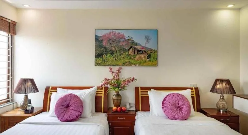 Bed in Viet Village Hotel