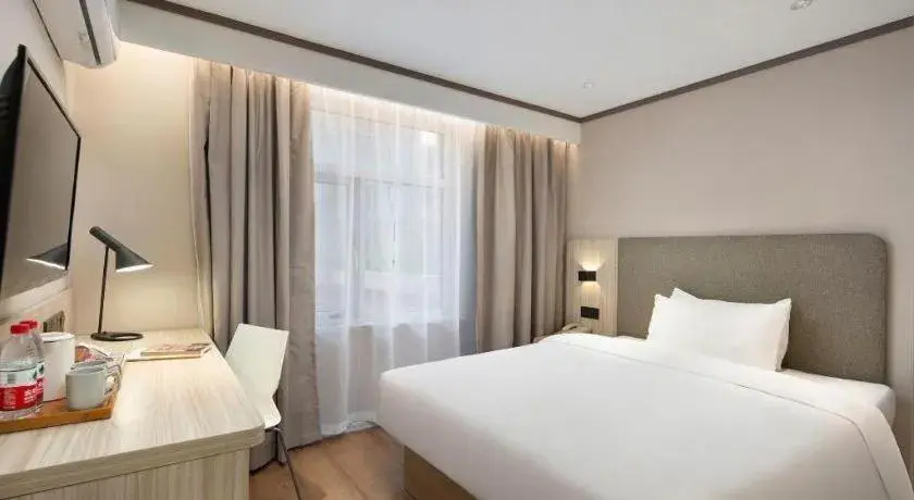 Bed in Hanting Hotel Changsha Xiangya Fu'er Ziyuan Road Bed in Hanting Hotel Changsha Xiangya Fu'er Ziyuan Road