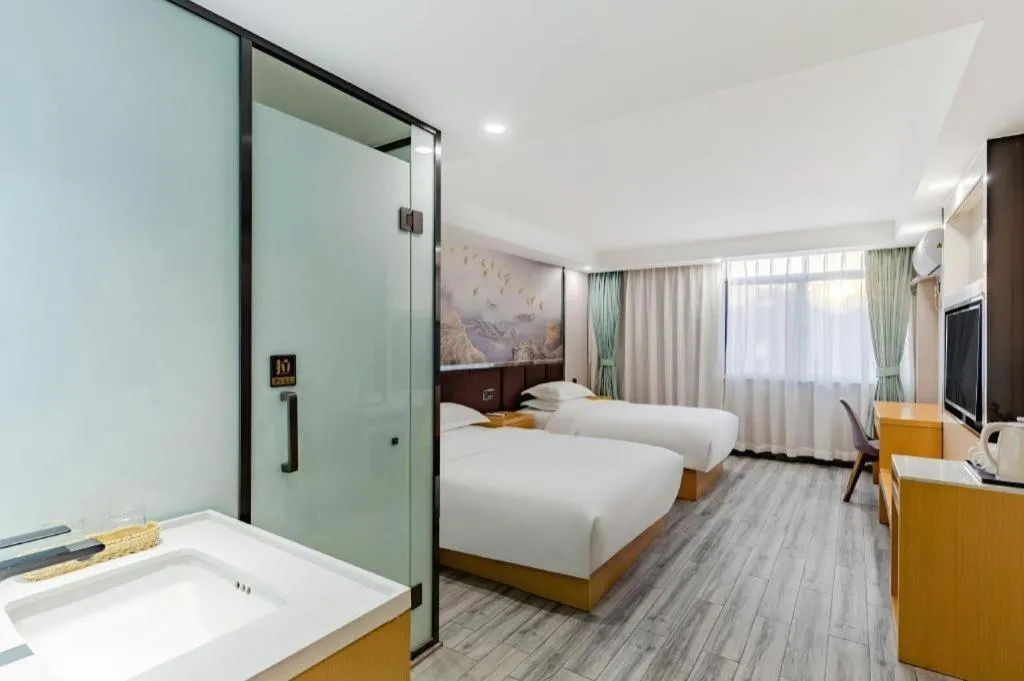 Bed in GreenTree Alliance Jiangsu Nanjing Pukou District Zhongsheng Street Wende Road Metro Station Hotel
