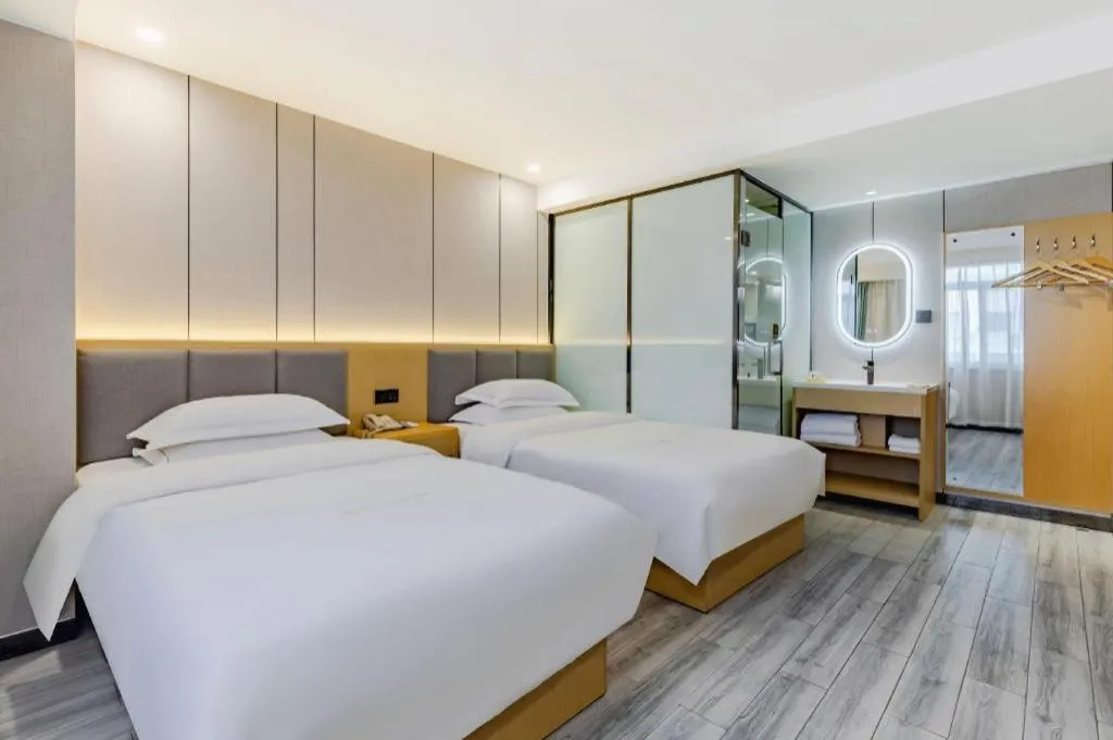 Bed in GreenTree Alliance Jiangsu Nanjing Pukou District Zhongsheng Street Wende Road Metro Station Hotel