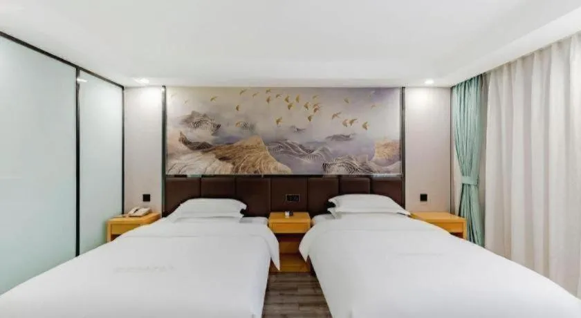 Bed in GreenTree Alliance Jiangsu Nanjing Pukou District Zhongsheng Street Wende Road Metro Station Hotel