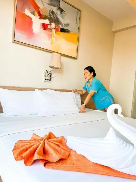 Bed in ABC Hotel Cebu Bed in ABC Hotel Cebu