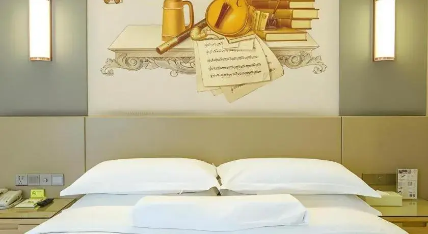 Bed in Vienna International Hotel Chengdu New Global Exhibition Center Bed in Vienna International Hotel Chengdu New Global Exhibition Center