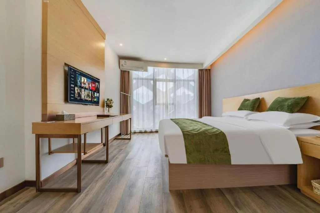 Bed in GreenTree Inn Nantong Zhangzhishan Town Deli Plaza Express Hotel